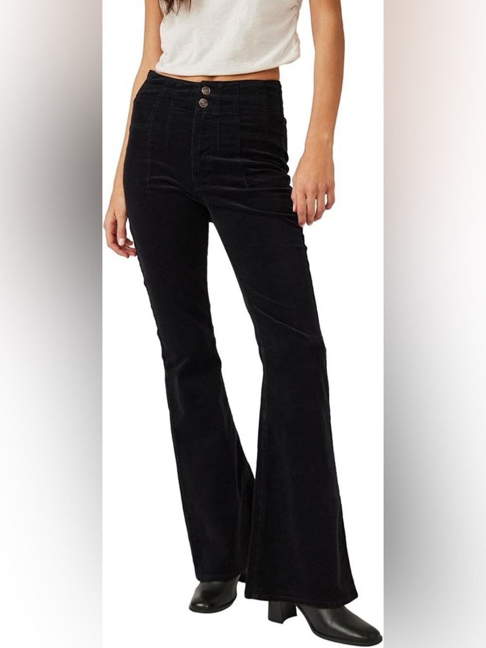 We The Free High-Rise Black Flared Corduroy Pants size 27